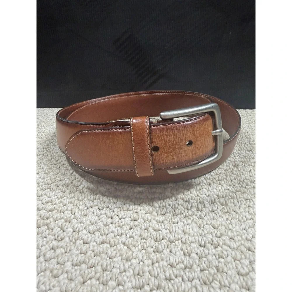 Levi's Genuine Leather Belt XL 42-44 Brown Silver Buckle Tan Casual Dress